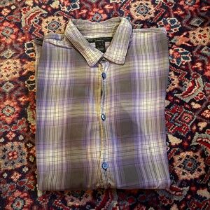 Marc By Marc Jacobs Lavender and Gray Checkered Shirt